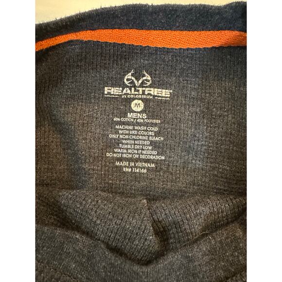 Realtree Gray Orange Logo Long Sleeve Soft Cozy Outdoor Top Men’s M - Picture 5 of 6